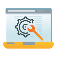 Abstract image of computer and tools